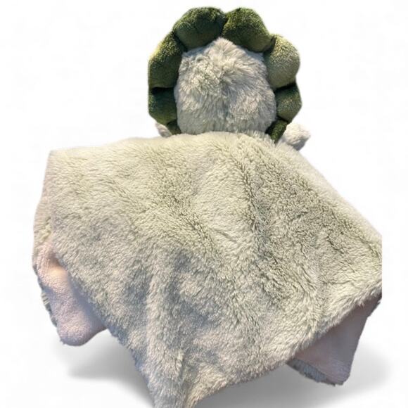 13" K Luxe Baby Dinosaur Lovey Security Blanket Rattle Kellytoy Green Plush Gift - Picture 4 of 7